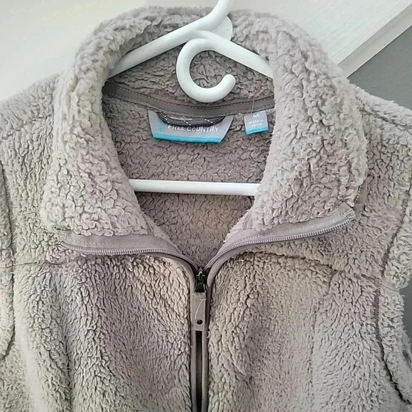 Free Country Plush Vest Sleeveless Full Zip Soft Sherpa Dusty Walnut Sz M Fall - Picture 2 of 4